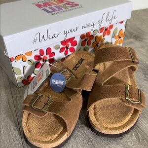 Muk Luks Brown Women's Sandals with Buckle